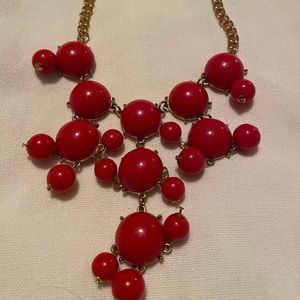 Red bubble statement necklace